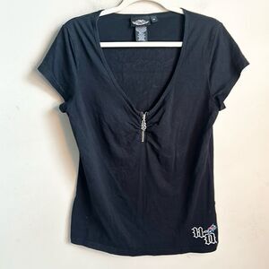 Harley Davidson Black Graphic Women’s T Shirt XL